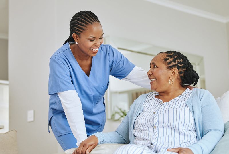 Nurse talking to patient