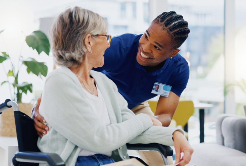 Nurse talking to patient