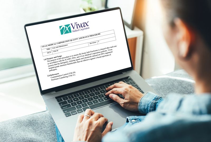 Vivax Quality Assurance Procedure PDF on a computer